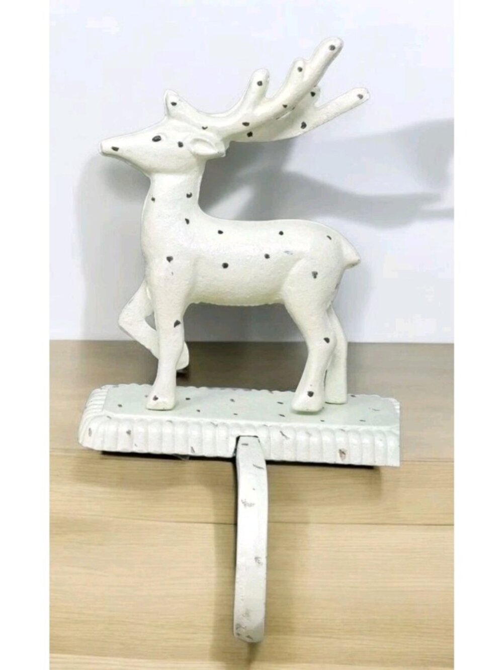 Vtg Deer Reindeer Mantel Hook Stocking Holder Hanger Super Giant Heavy 4 lbs!